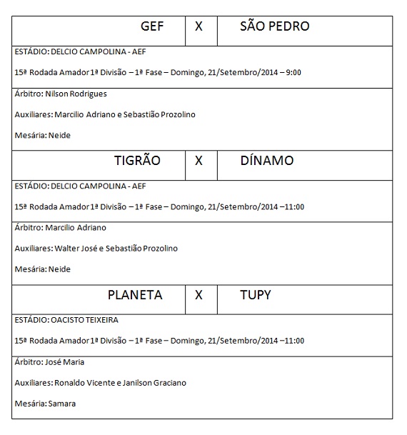 Arbitragem 5 Amadorão 15ª rodada